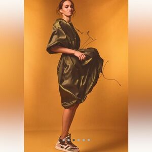 Anthropologie Samant Chauhan Tafeta Utility Dress in Olive